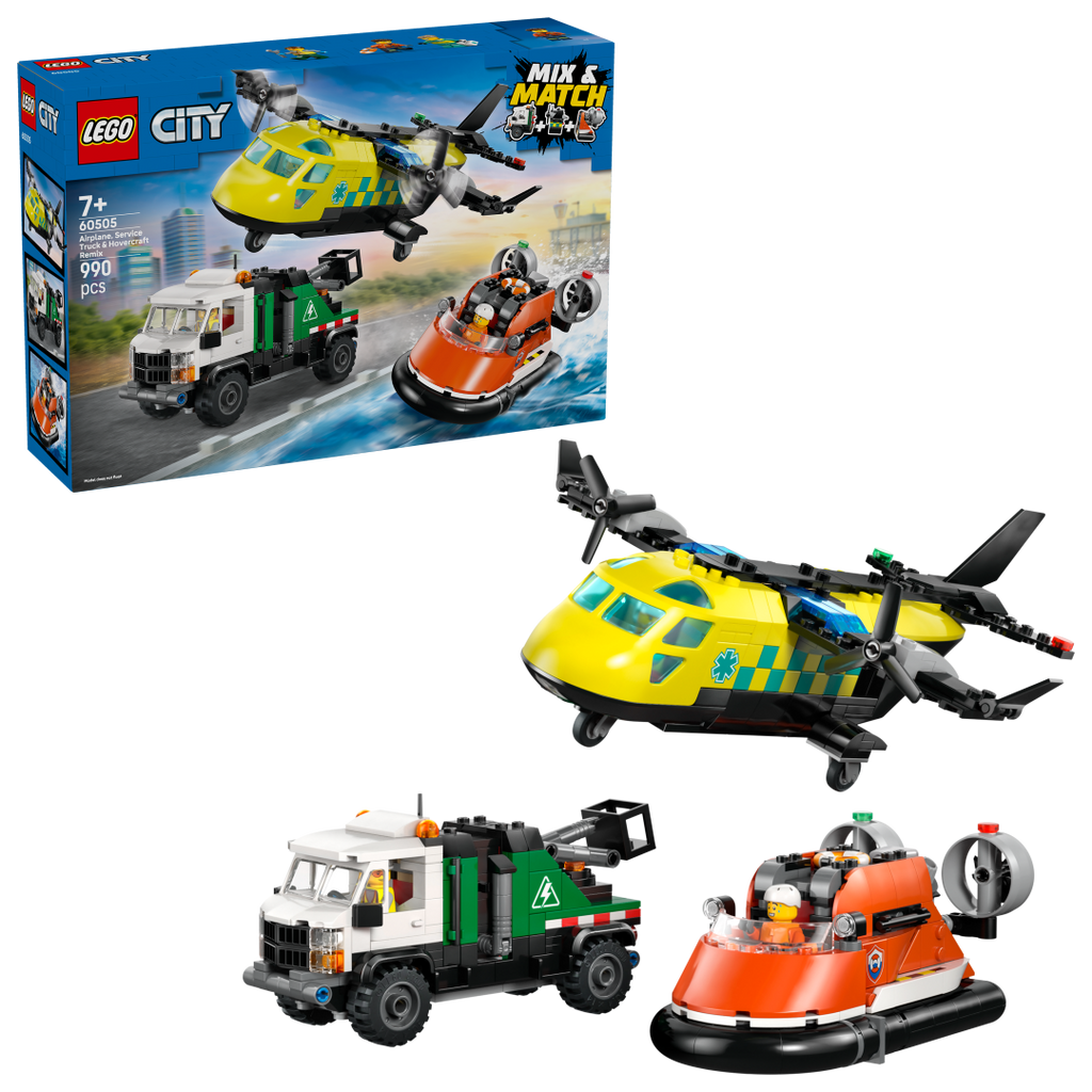 LEGO City Airplane, Service Truck & Hovercraft Remix | 60505