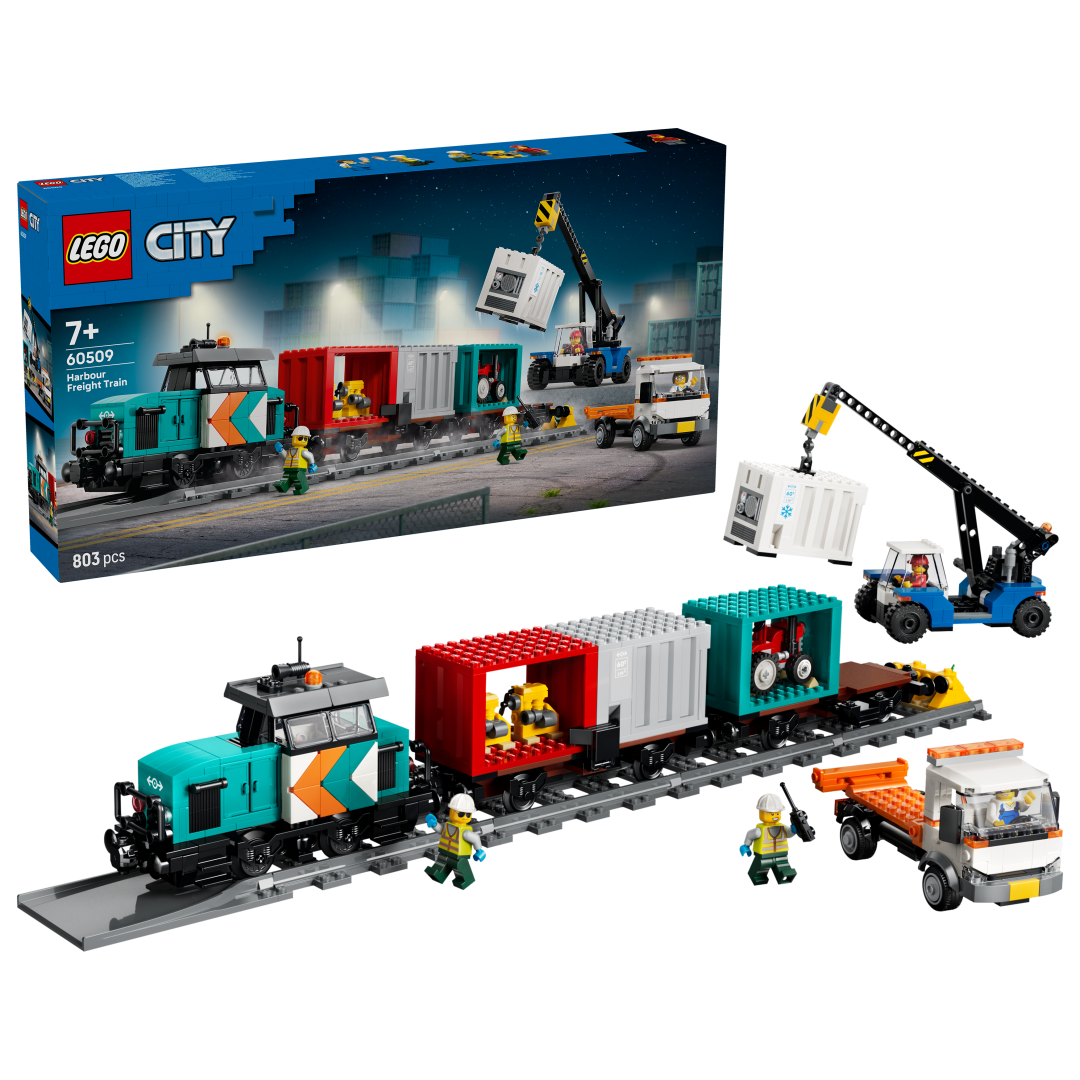LEGO City Harbor Freight Train with Crane & Truck | 60509