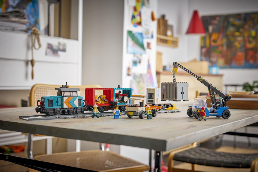 LEGO City Harbor Freight Train with Crane & Truck | 60509