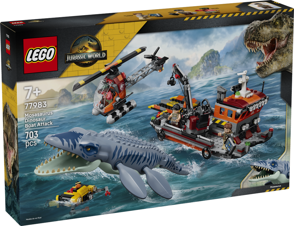 LEGO Jurassic World Mosasaurus Dinosaur Boat Attack | 77983
