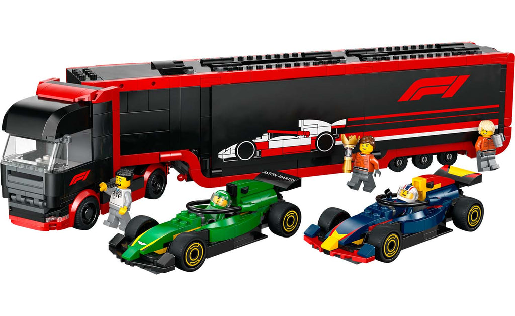 LEGO City F1 Truck with RB20 & AMR24 F1 Cars | 60445