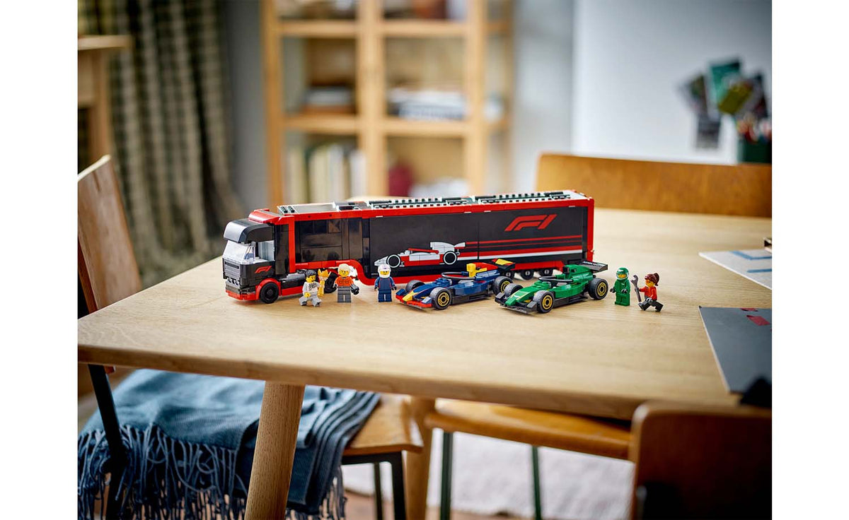 LEGO City F1 Truck with RB20 & AMR24 F1 Cars | 60445