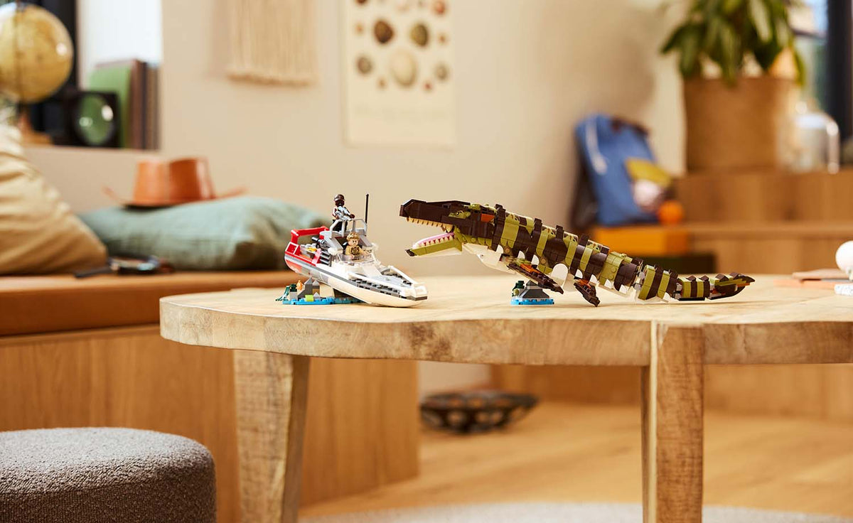 LEGO Jurassic World Brick-Built Mosasaurus Boat Mission | 76974